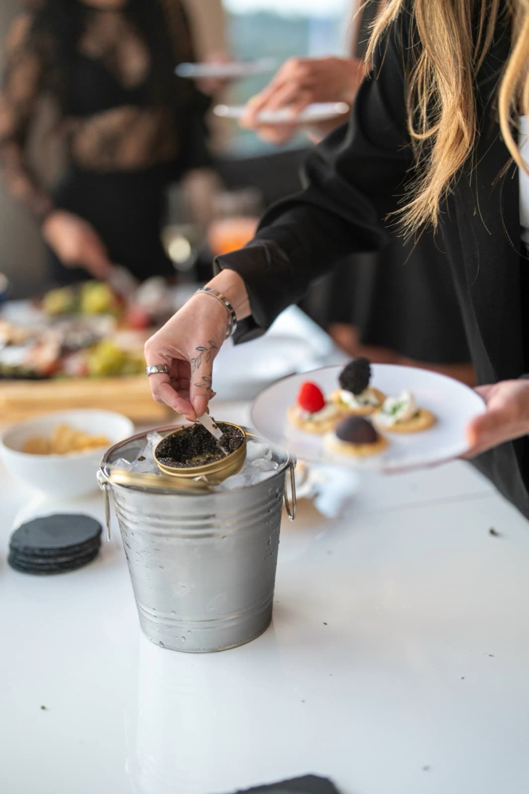 Caviar service at a 7 Star Caviar event